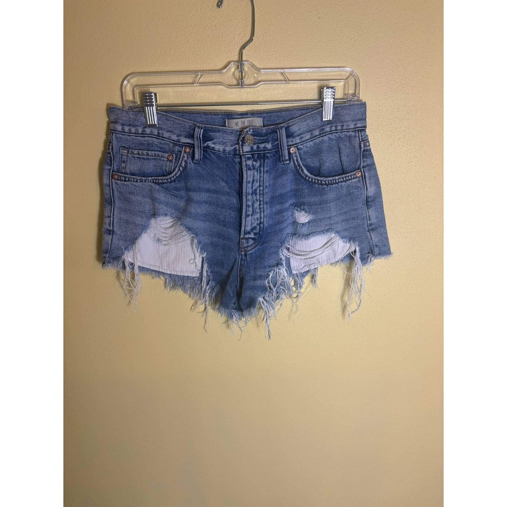 We The Free Denim Shorts Distressed Ripped Frayed Hem‎ Blue Jean Shorts Size 27